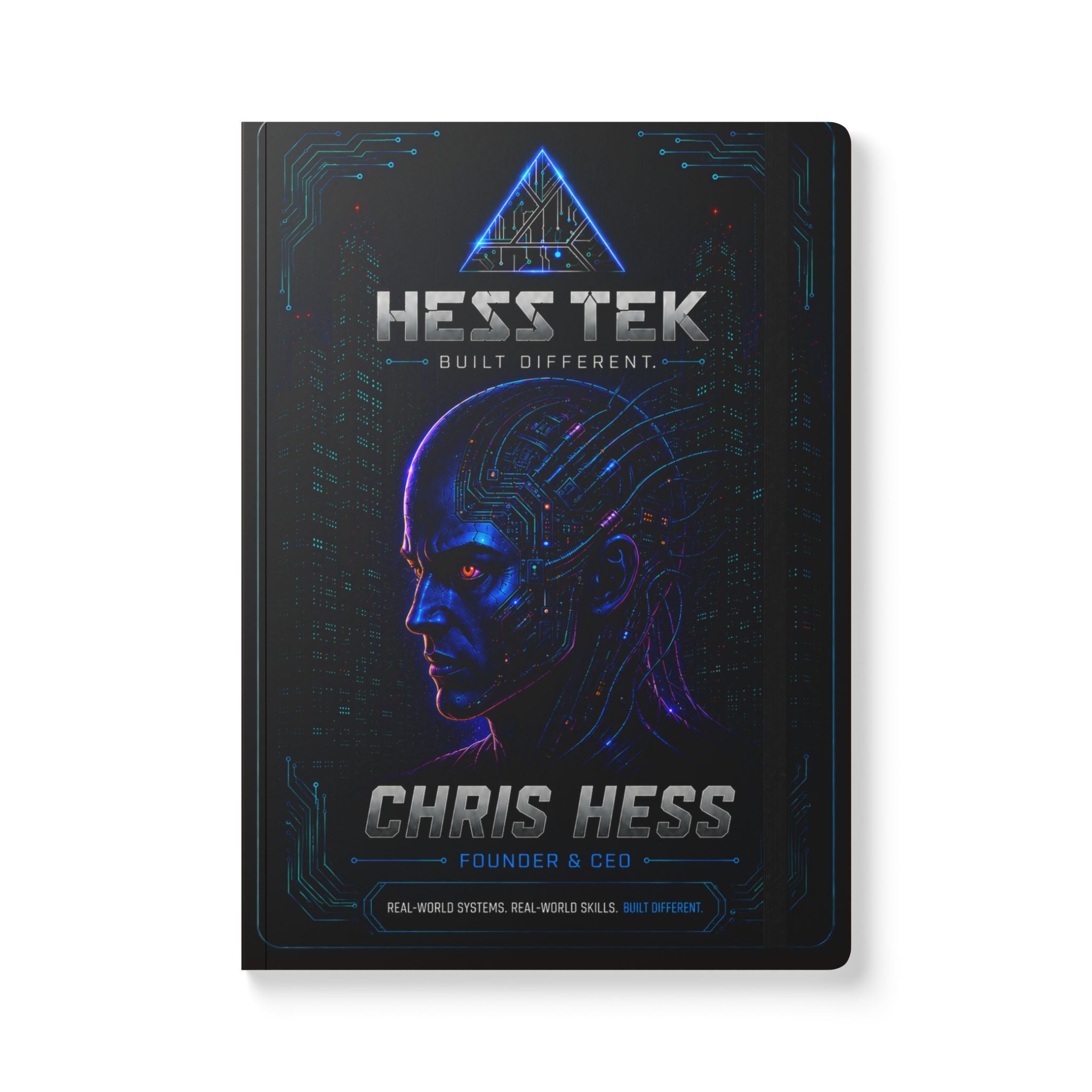 Softcover Journal — Hess Tek Cyberpunk Tech Logo Notebook (Chris Hess)